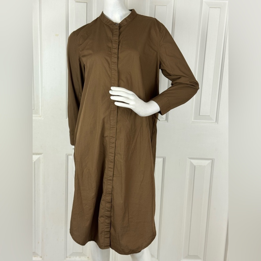 Banana Republic Brown Long Sleeve With Side Pockets Shirt Dress. D18